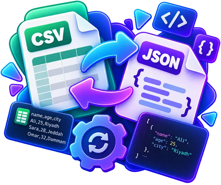 أداة محول CSV وJSON أونلاين مجانًا