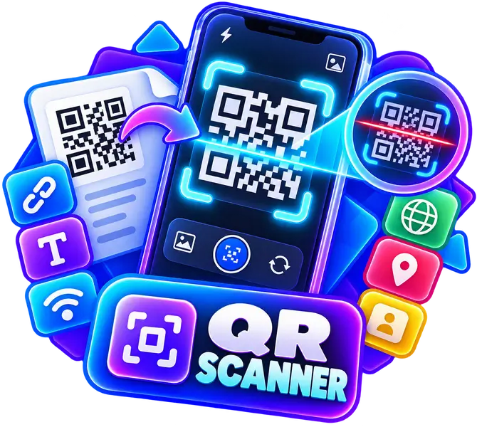 أداة قارئ رموز QR بالكاميرا والصورة أونلاين مجانًا